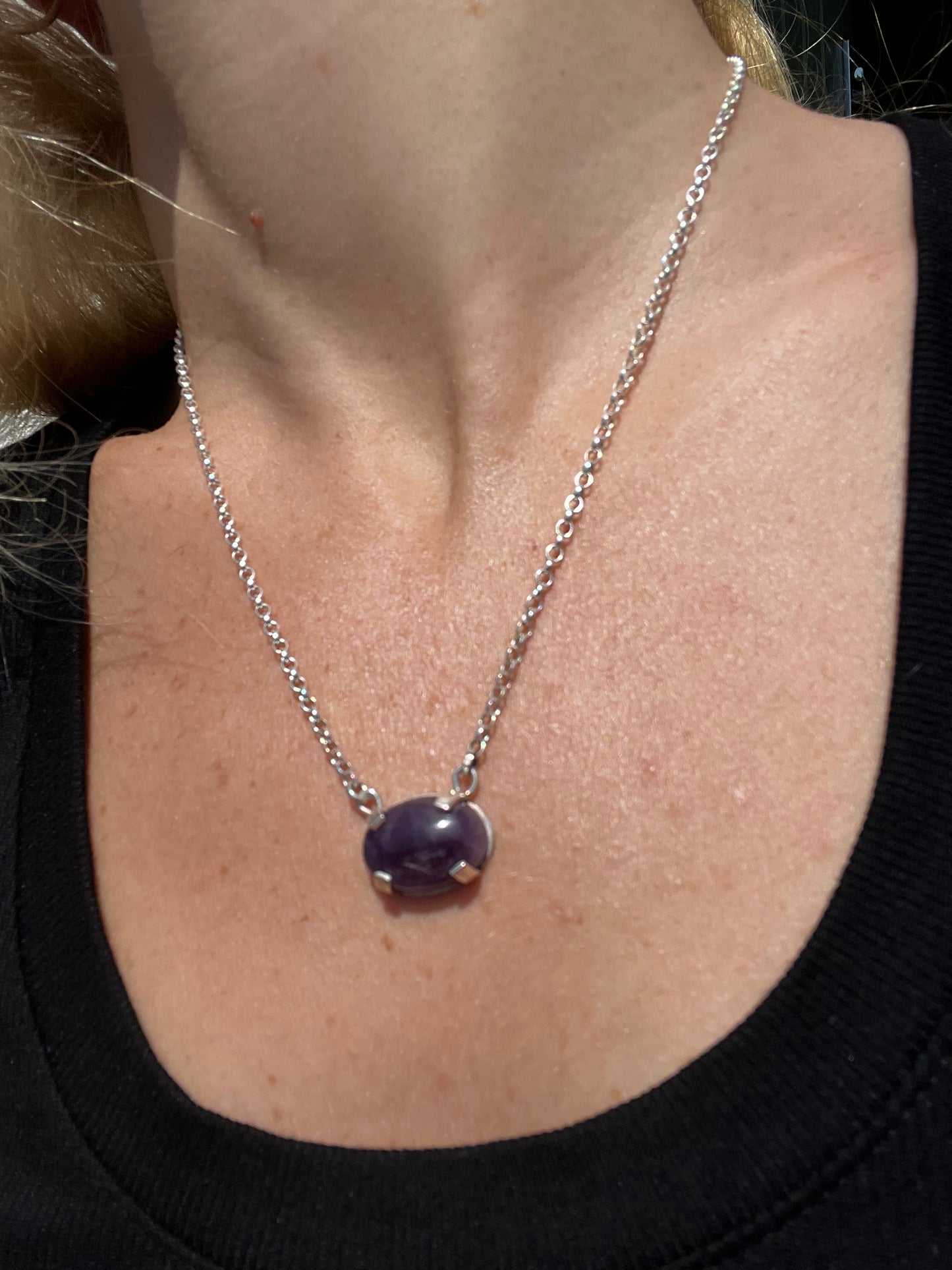 Silver Birthstone Necklace